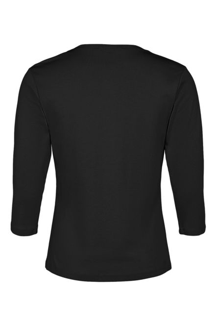 Huvudbild T-shirt med 3/4-ärm svart